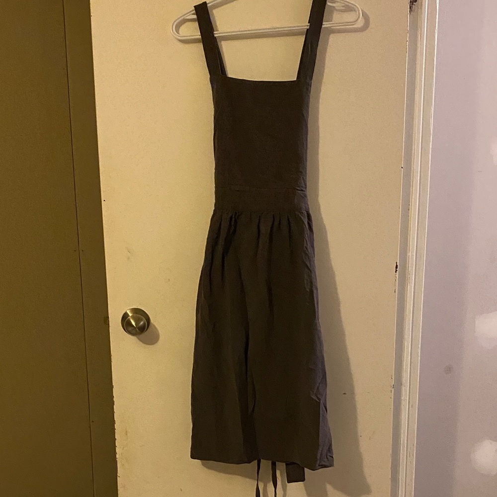 Elegant Brown Linen Wrap Apron
